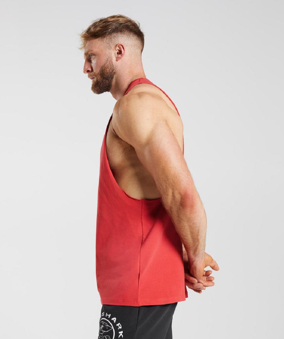 Camiseta Tirantes Gymshark Legacy Drop Arm Hombre Rojas | CO 3219XYU